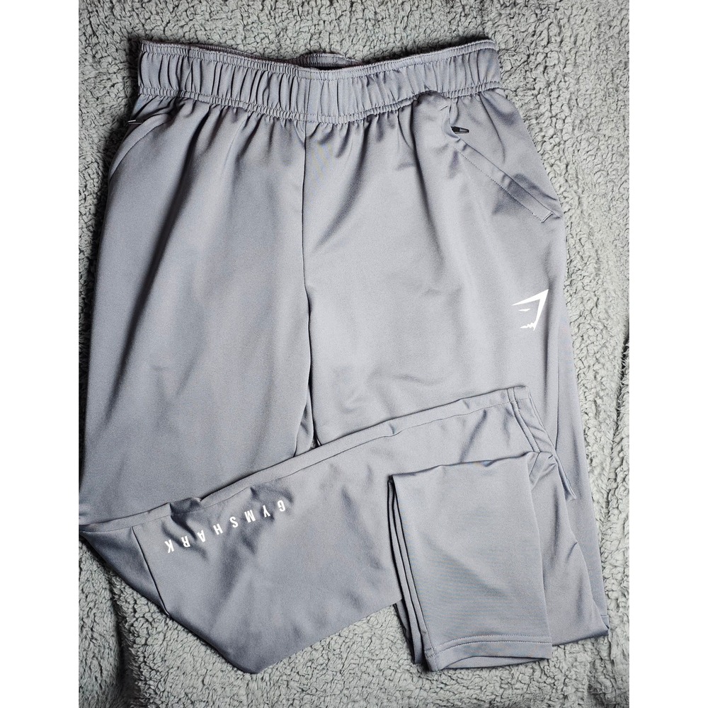 Gymshark Arrival Joggers Mens Small Grey Tapered Athletic Sweatpants Zip Pockets